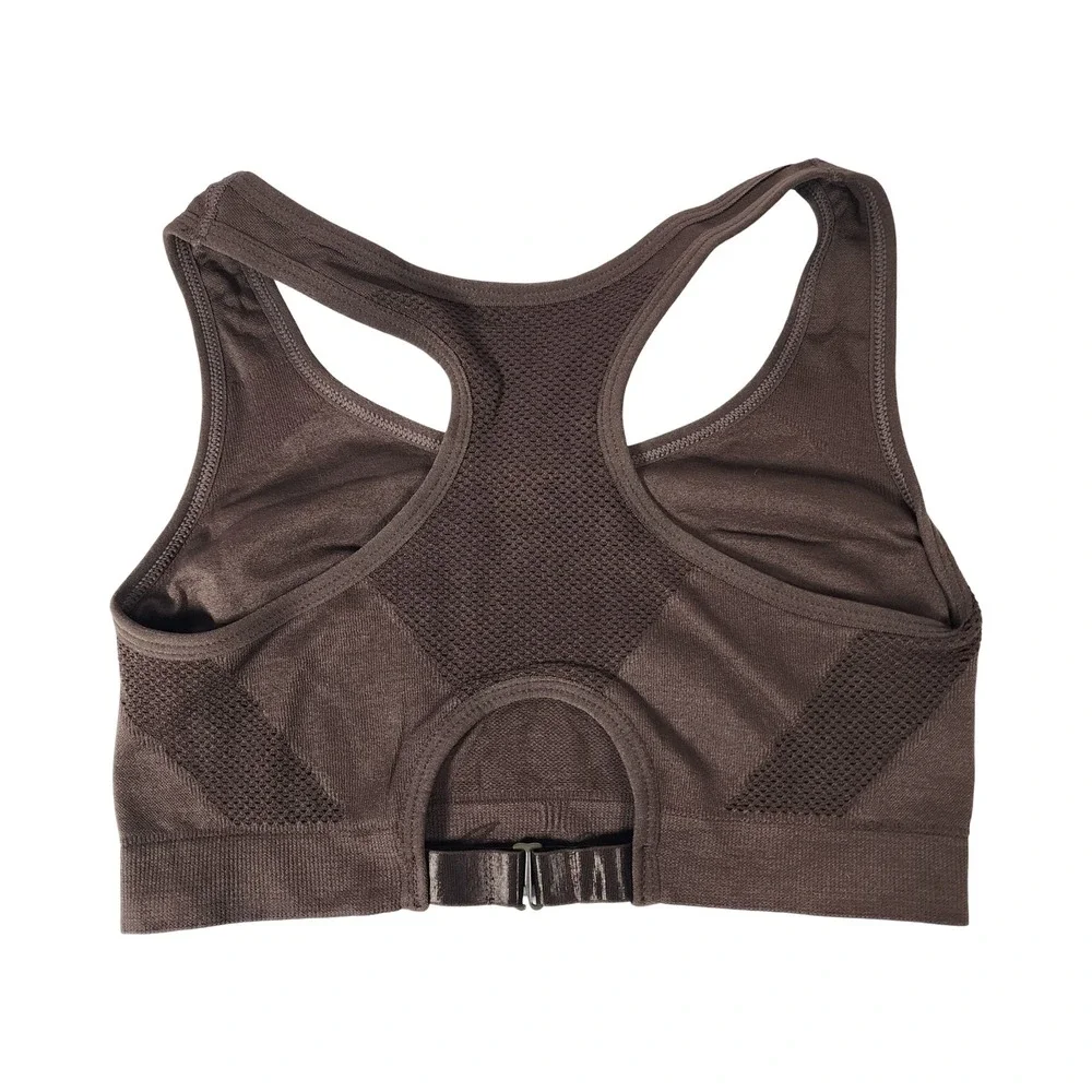Angelina Brown Racerback Sports Bra‎ Mesh Seamless SE2001 Mens L/XL NEW